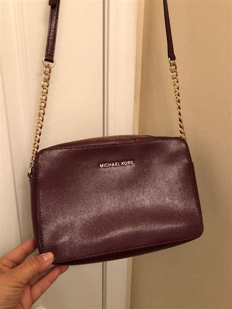 michael kors crossbody bag brown leather|Michael Kors burgundy crossbody bag.